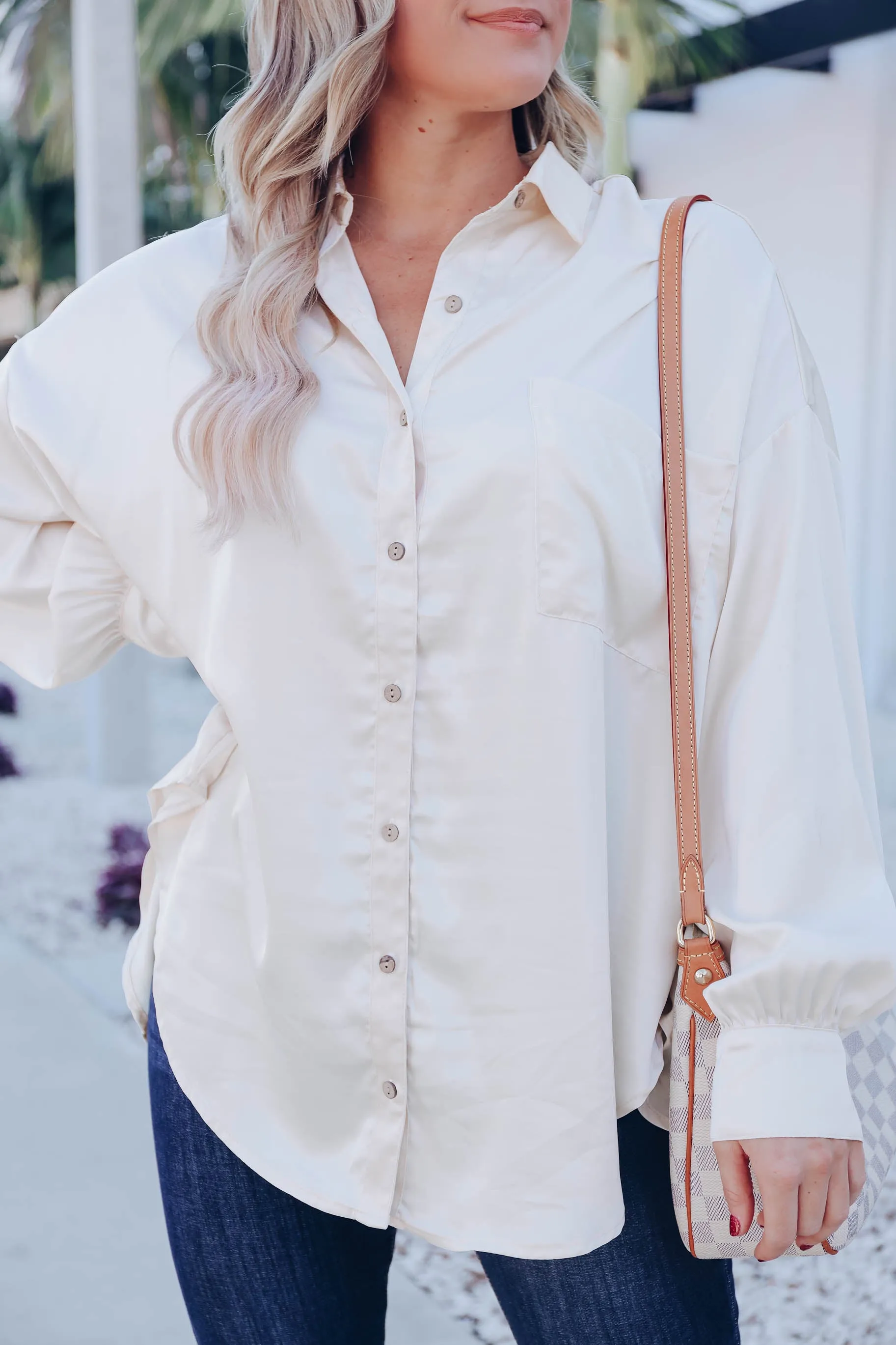 Chrisley Satin Blouse - Cream