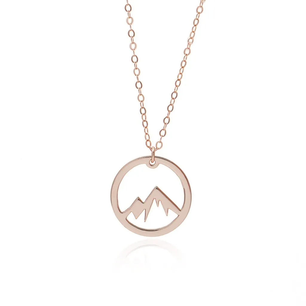 Circle Mountain Necklace - Rose Gold Adventure Necklace