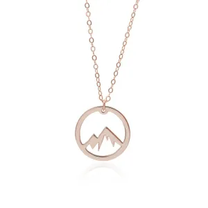 Circle Mountain Necklace - Rose Gold Adventure Necklace