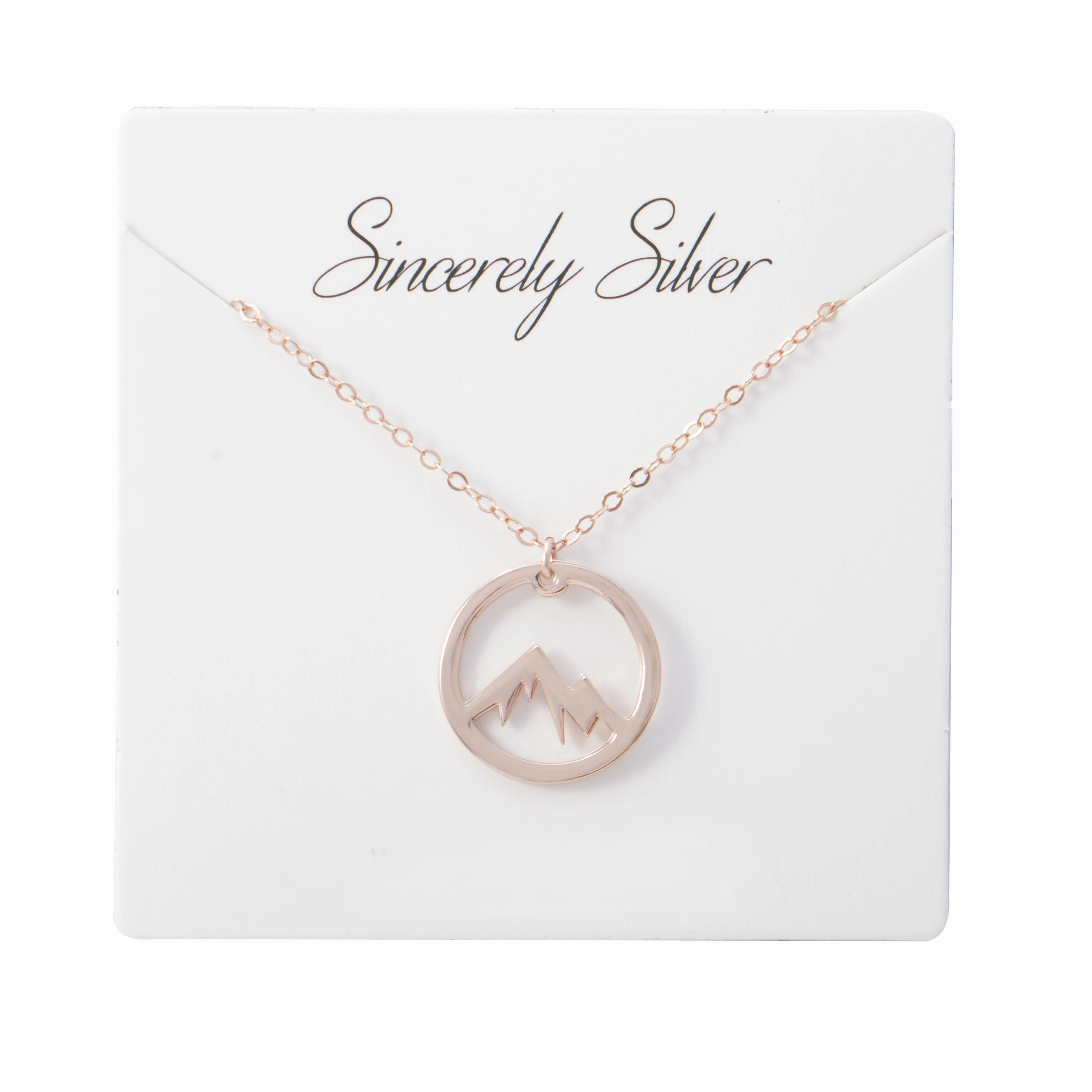 Circle Mountain Necklace - Rose Gold Adventure Necklace