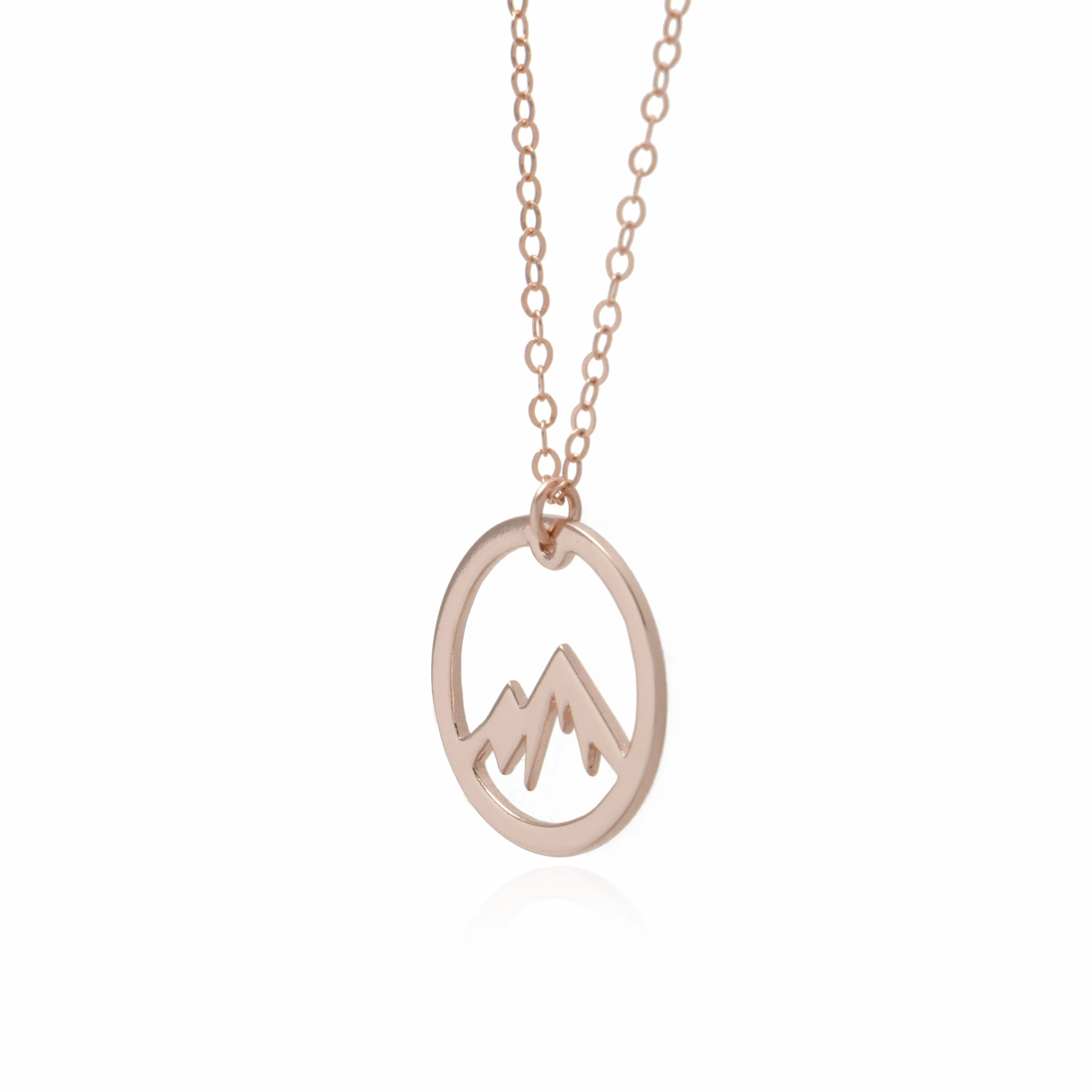 Circle Mountain Necklace - Rose Gold Adventure Necklace