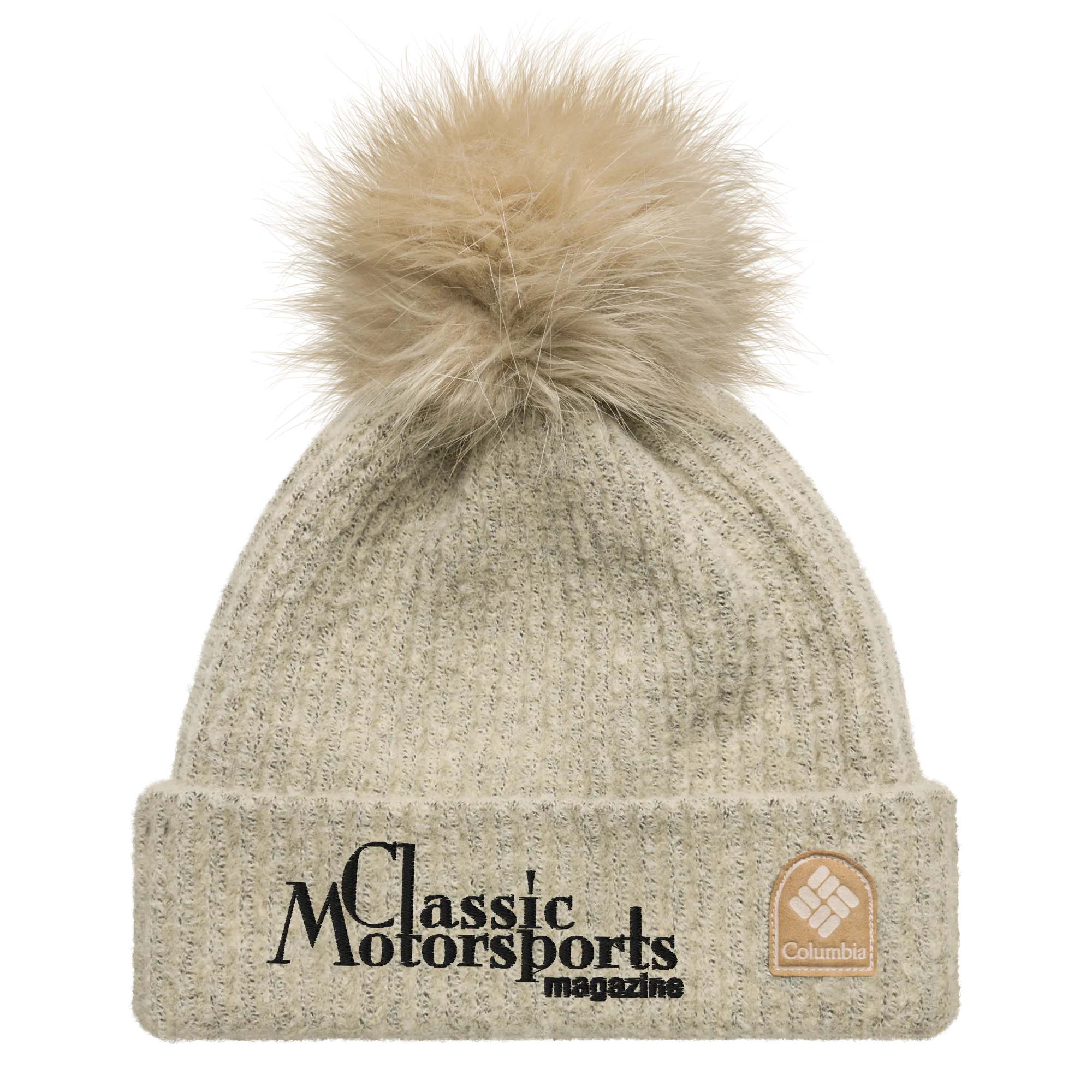 Classic Motorsports Logo Columbia Pom-Pom Beanie (Chalk)