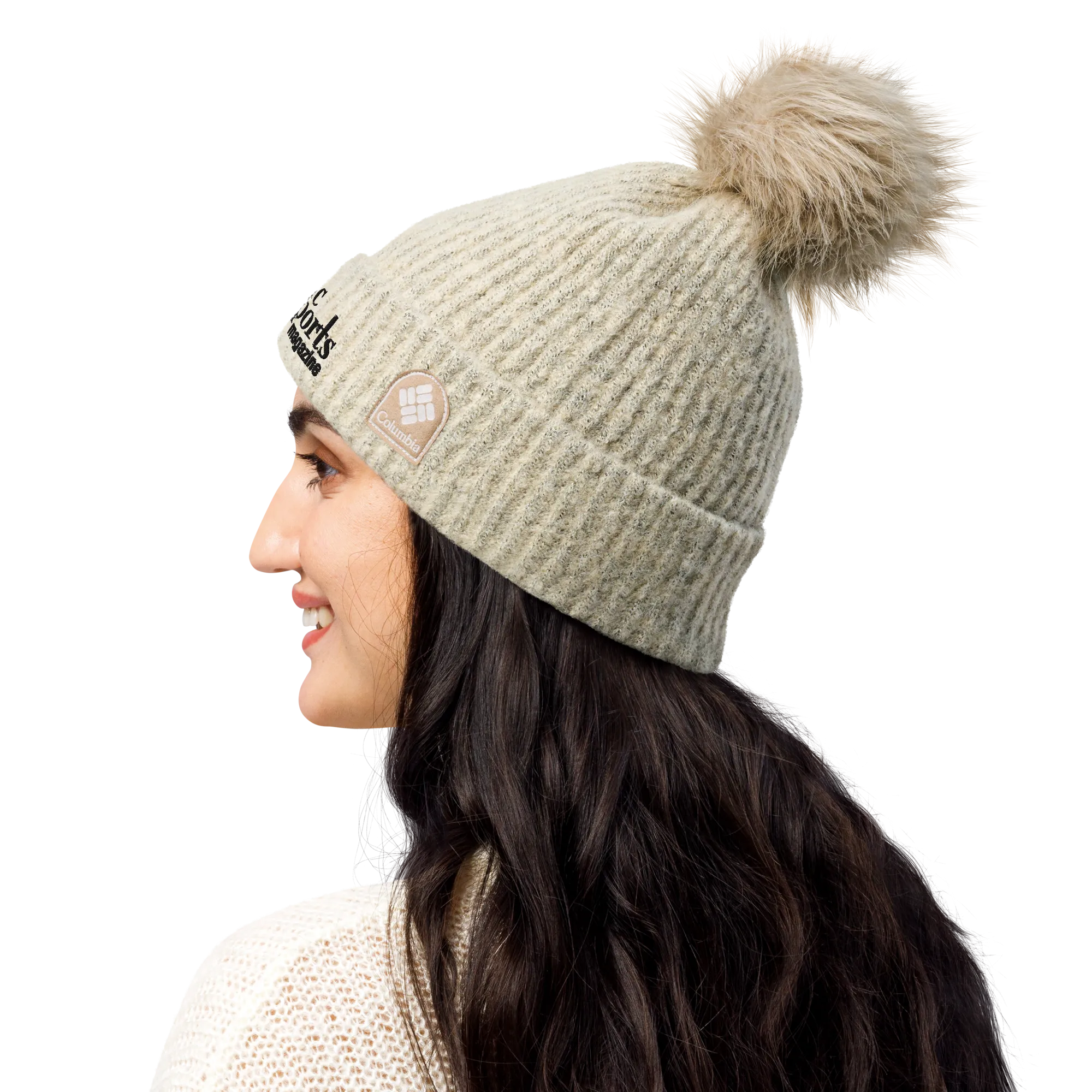 Classic Motorsports Logo Columbia Pom-Pom Beanie (Chalk)