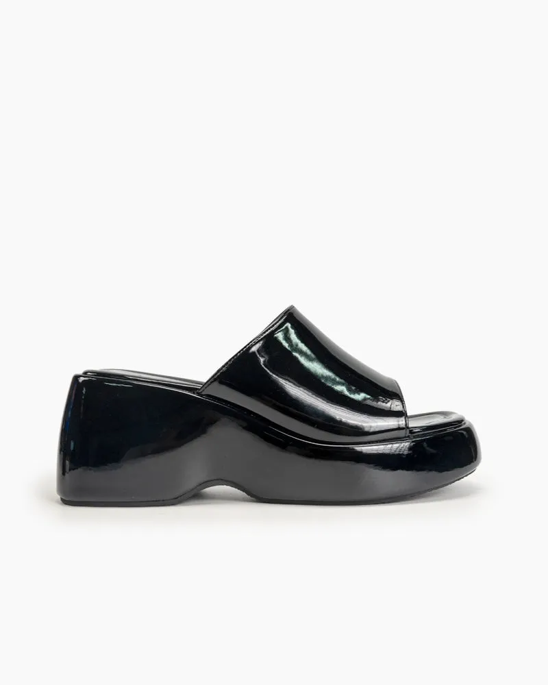 (Clean Up) Patent Leather Sexy Wedge High Heel Platform Sandals