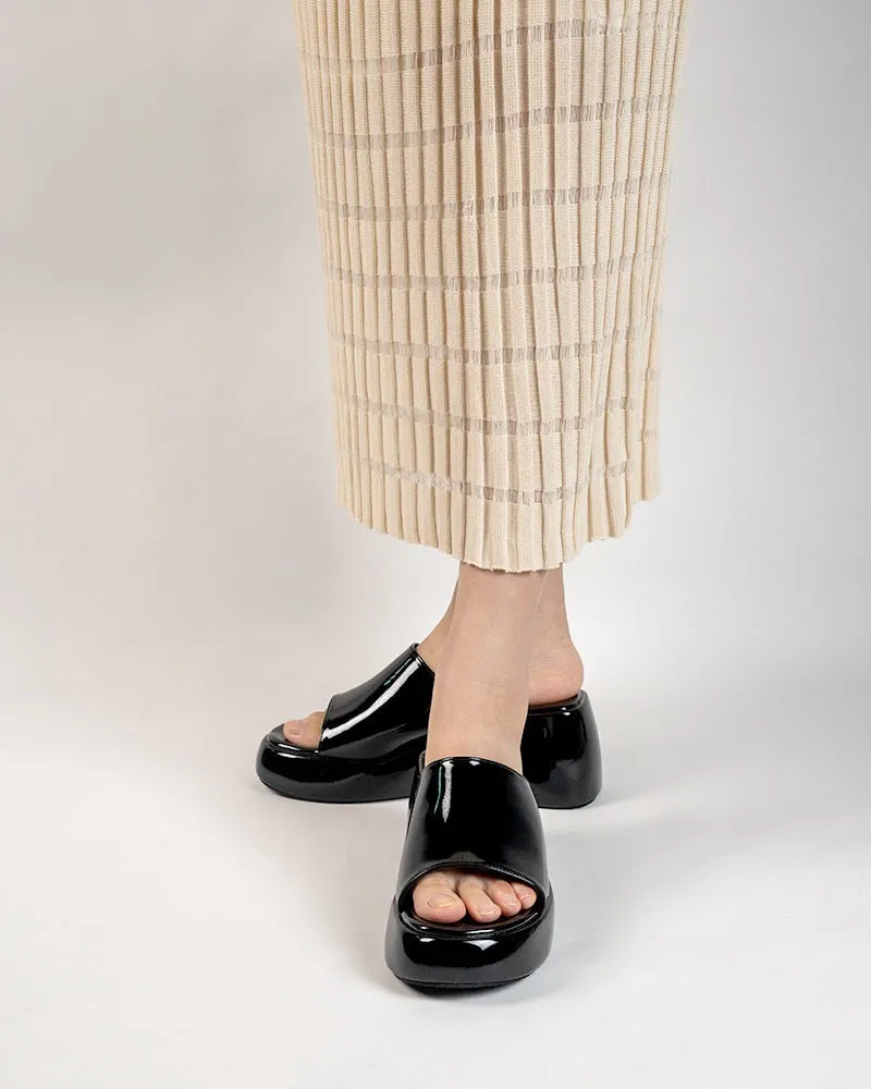 (Clean Up) Patent Leather Sexy Wedge High Heel Platform Sandals
