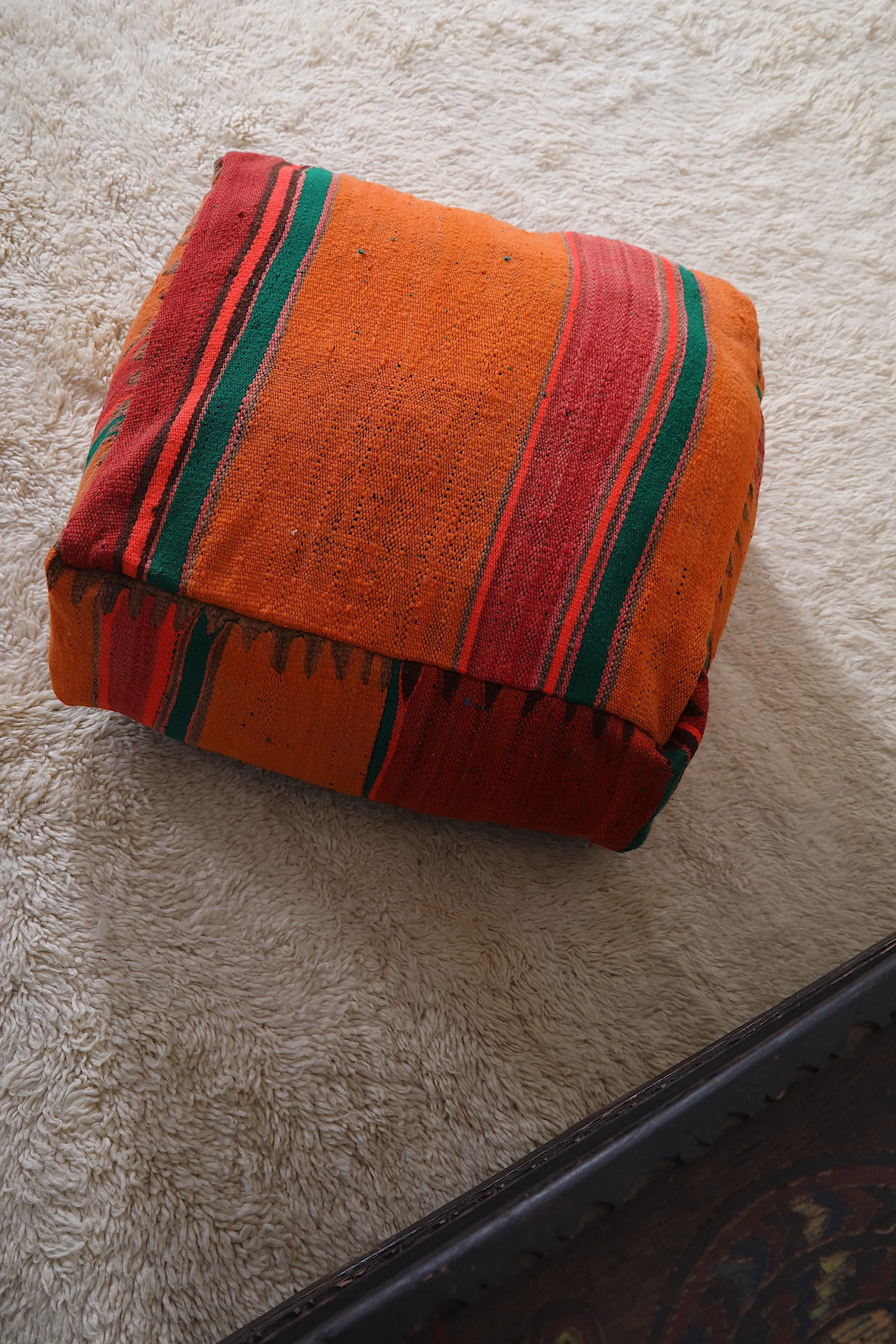 Colorful Kilim woven Pouf Ottoman
