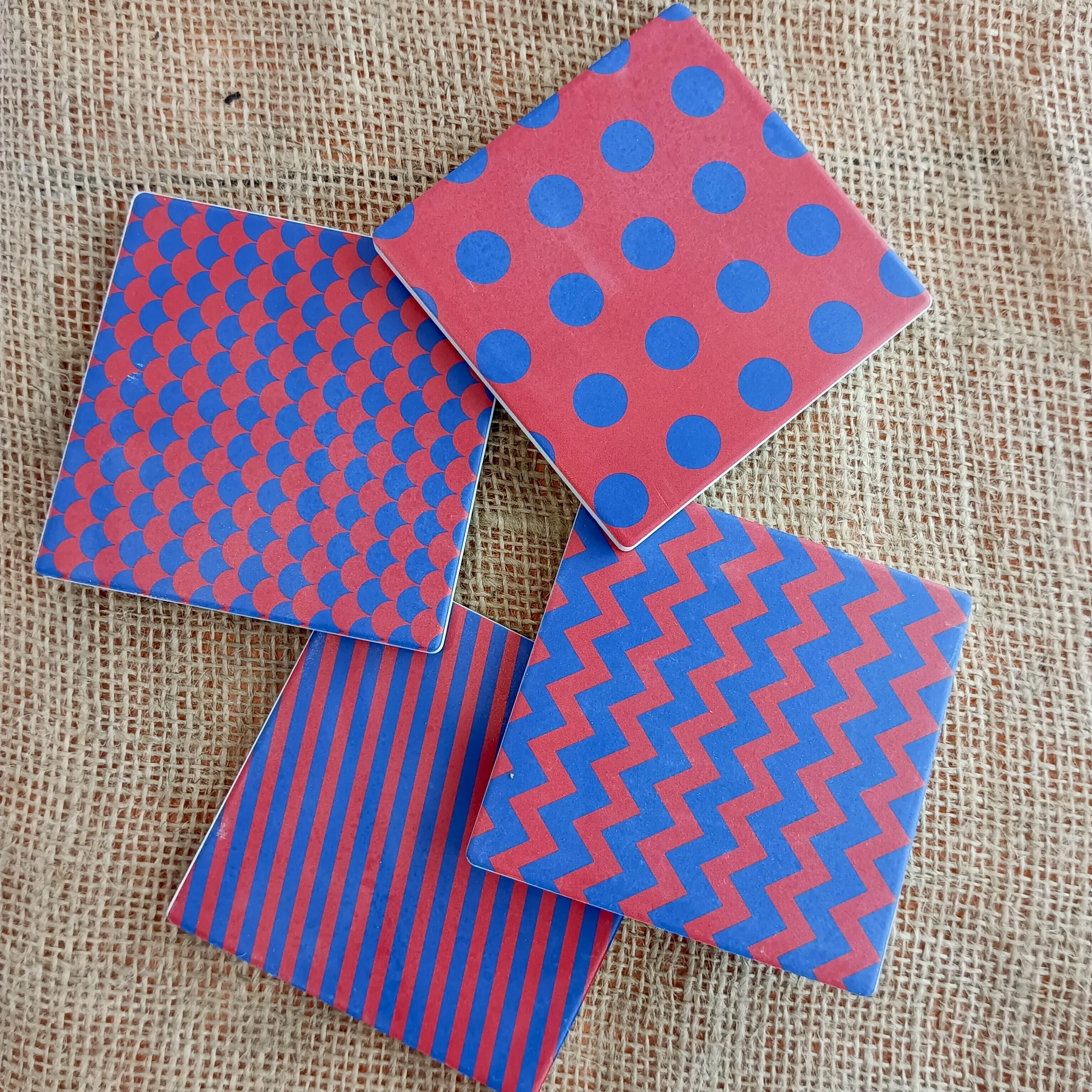 Colorful Porcelain Coasters with Fun Patterns
