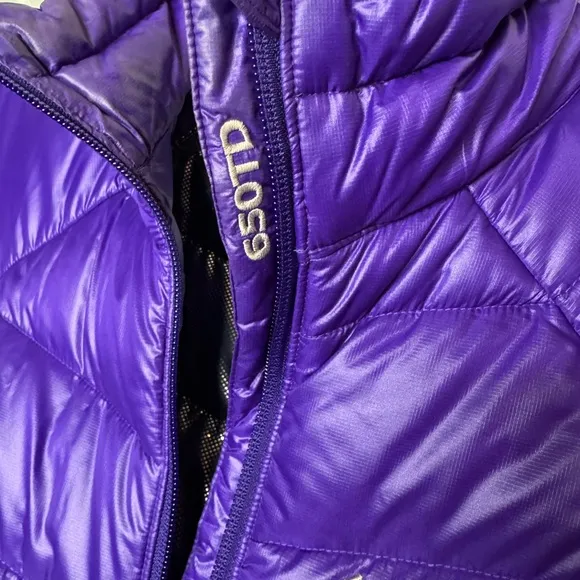 Columbia Turbo Down 650 Purple Jacket Coat Full Zip Omni Heat Warm Ski Cabin