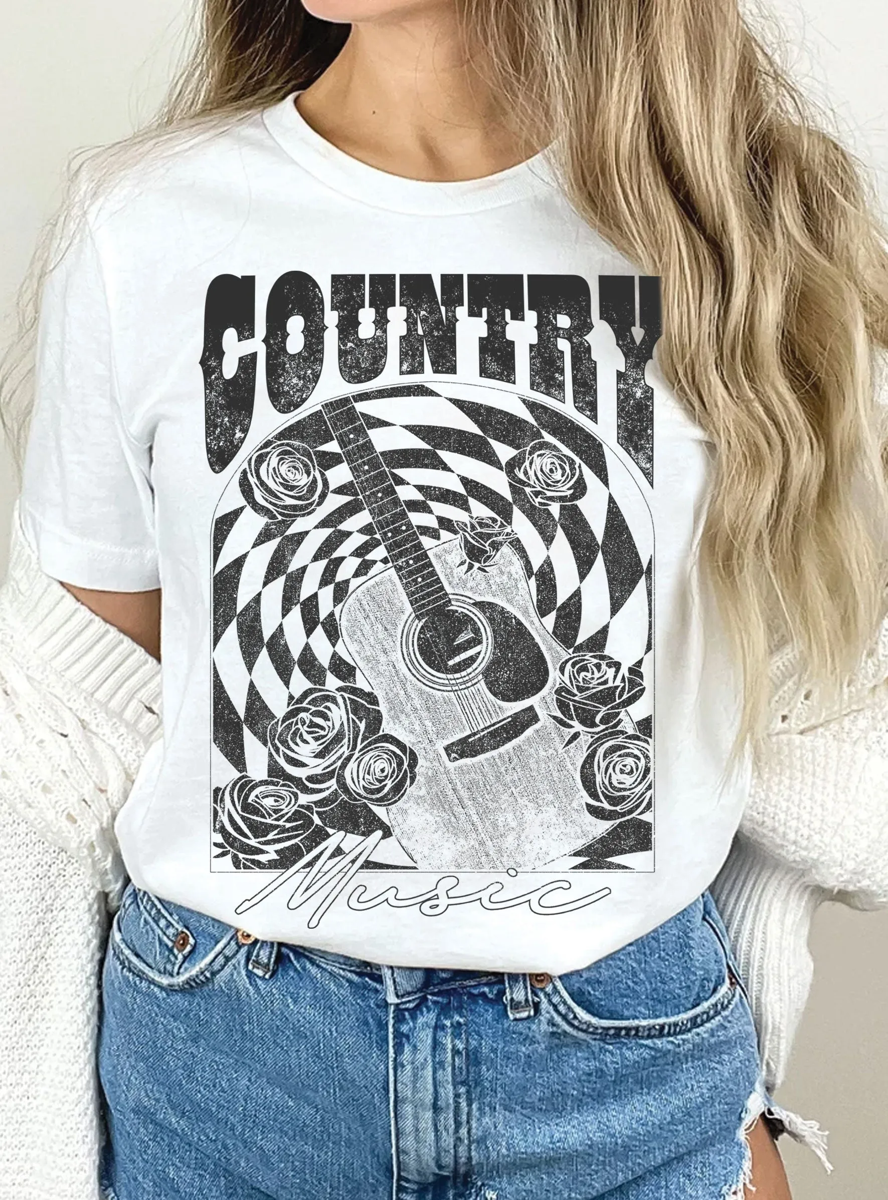 COUNTRY MUSIC TEE - WHITE
