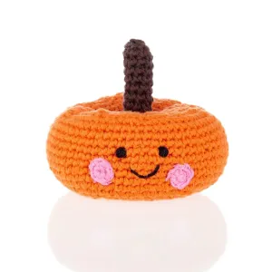 Crochet Cotton Friendly Pumpkin Baby Rattle