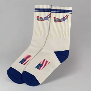 Custom Woven Crew Athletic Socks with OSHA VPP Logo #404667