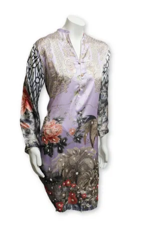 D21 Pakistani Indian Women Digital Print Stylish Silk Kurti