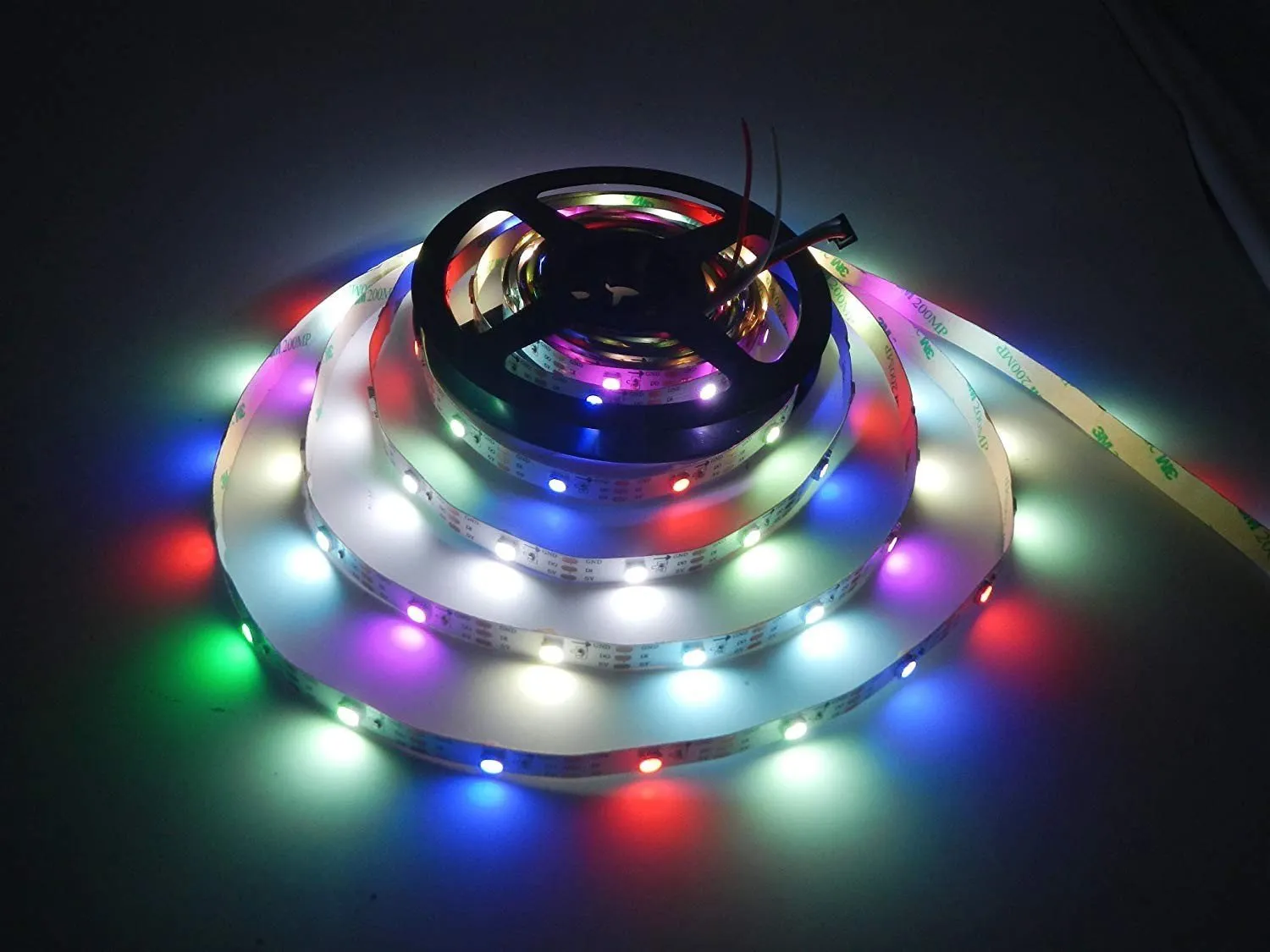 DC 5V SK6812 Individually Addressable LED Strip Light 5050 RGBW 16.4 Feet (500cm) 30LED/Meter LED Pixel Flexible Tape White PCB