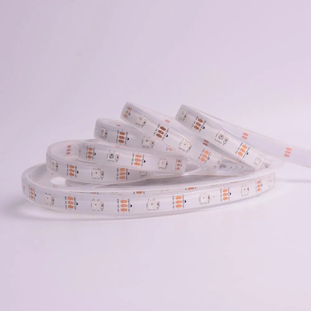 DC 5V SK6812 Individually Addressable LED Strip Light 5050 RGBW 16.4 Feet (500cm) 30LED/Meter LED Pixel Flexible Tape White PCB