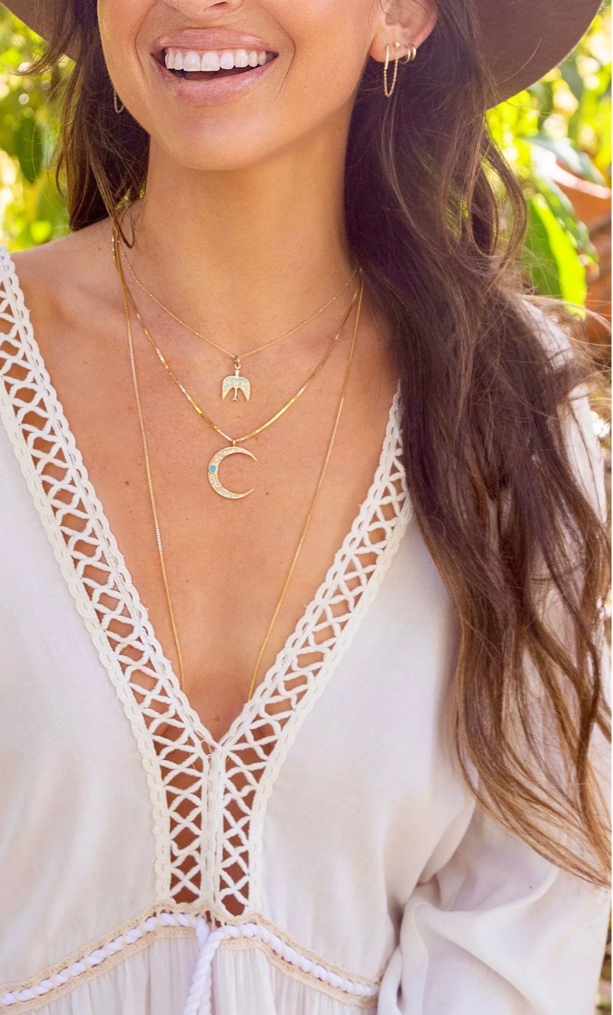 Diamond Crescent Moon Necklace