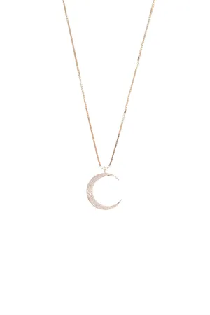Diamond Crescent Moon Necklace