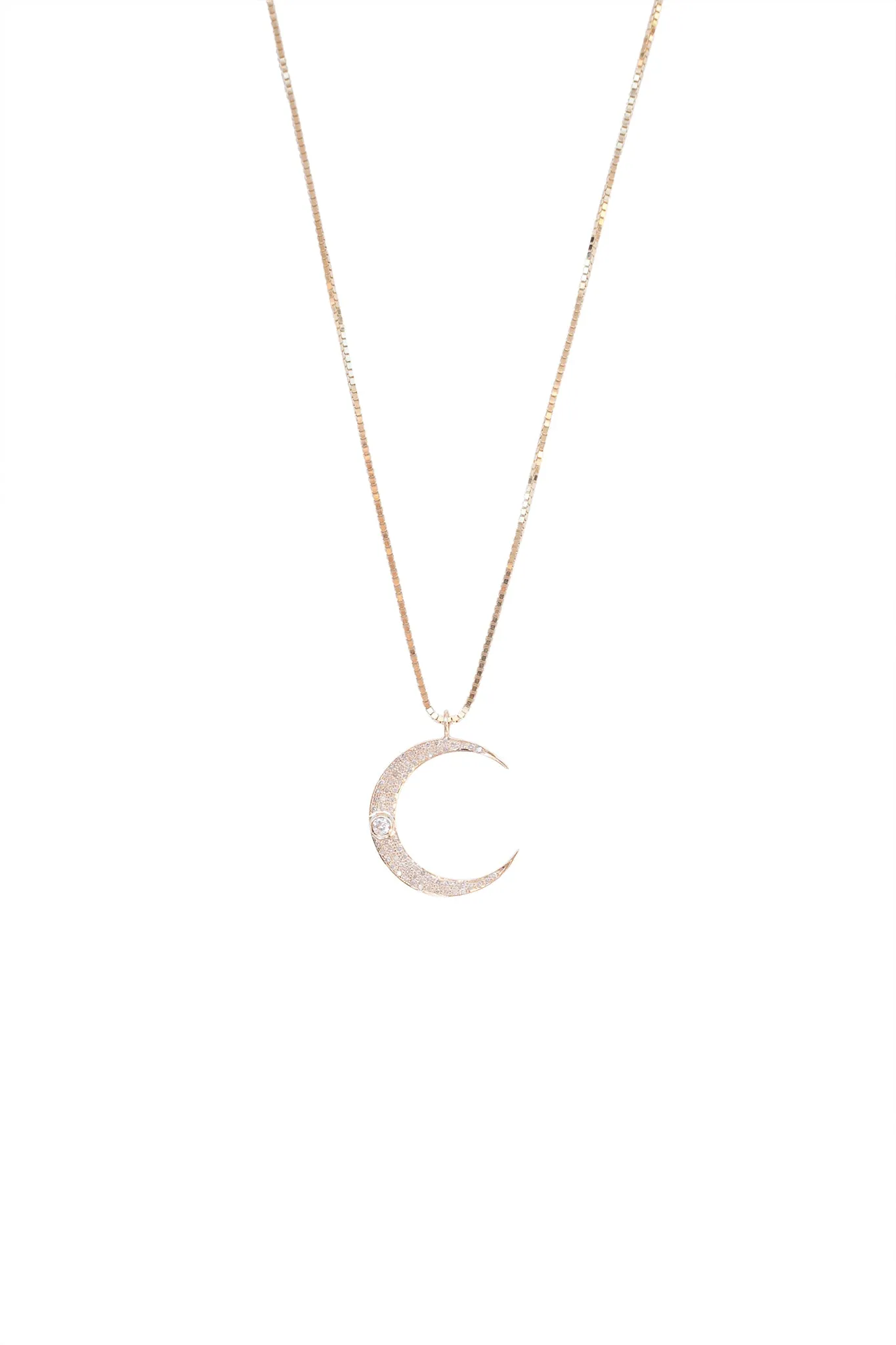 Diamond Crescent Moon Necklace
