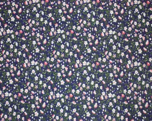 Ditsy Flowers Navy Shabby Chic Polycotton Floral Fabric