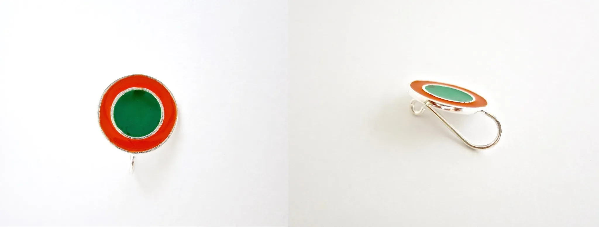 Dramatic, round enamel nose pin