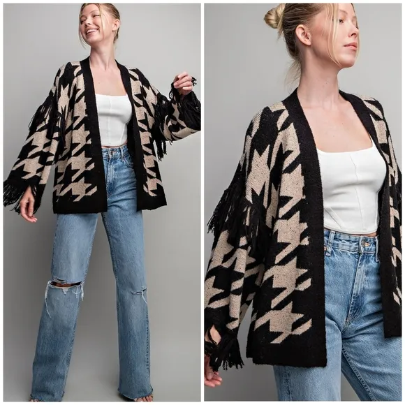 ee:some Boho Cozy Chic Oversized Fringe Cardigan