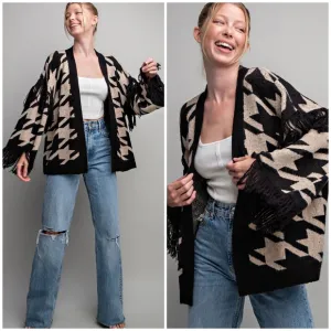 ee:some Boho Cozy Chic Oversized Fringe Cardigan