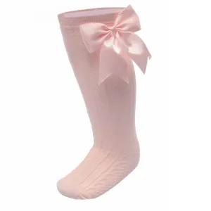 Elegance Pink Bow Socks