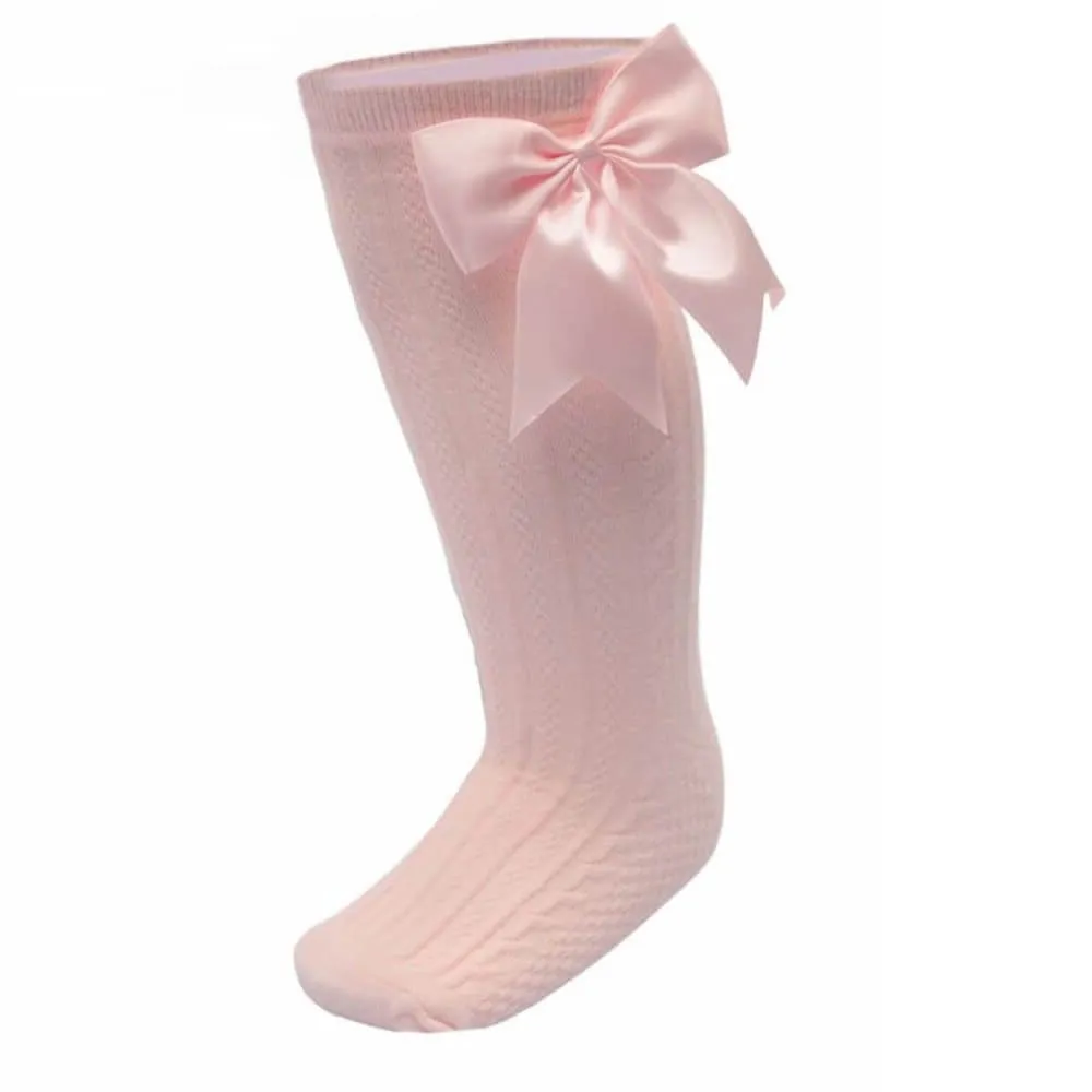 Elegance Pink Bow Socks