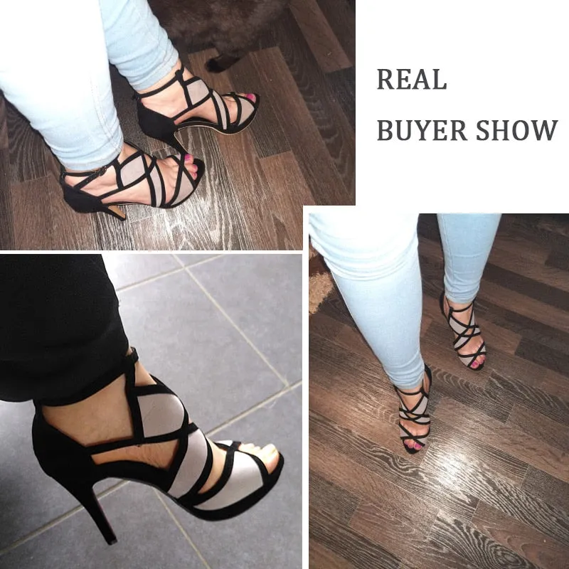Elegance Women Sandals Platform High Heels Peep Toe