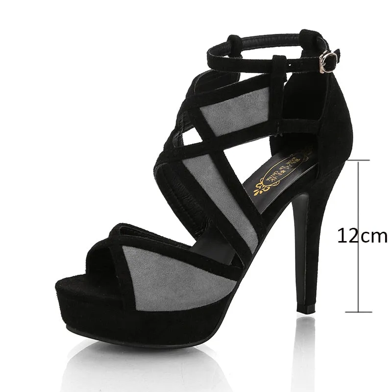 Elegance Women Sandals Platform High Heels Peep Toe