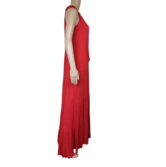 Ella Moss Red Tiered Maxi Dress