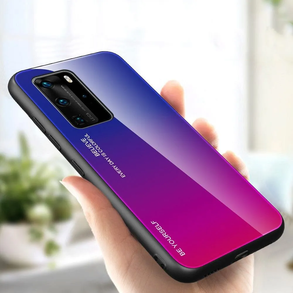 Etui Gradient Glass Case - Huawei P40 Pro - Warm Sunset