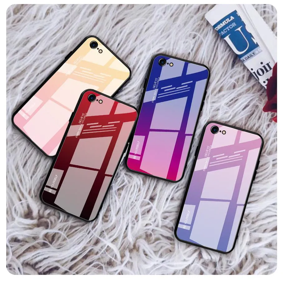 Etui Gradient Glass Case - iPhone SE 2020 / SE 2022 (SE3) - Warm Sunset