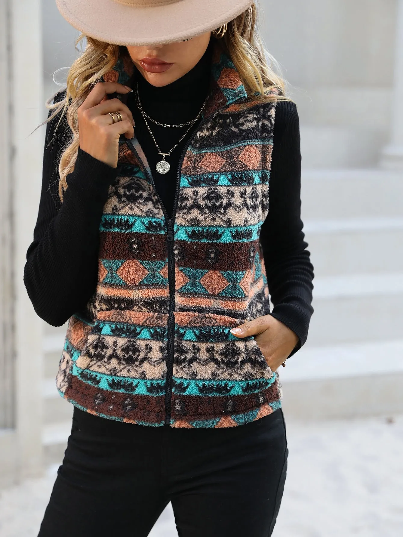 Faith, Hope, and Love Aztec Print Vest