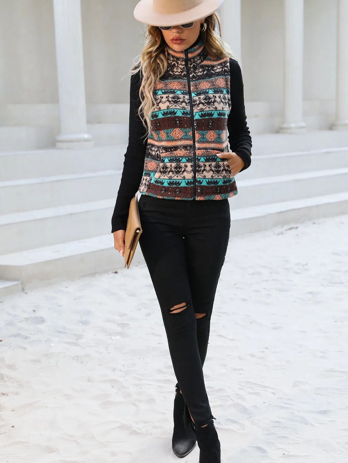 Faith, Hope, and Love Aztec Print Vest