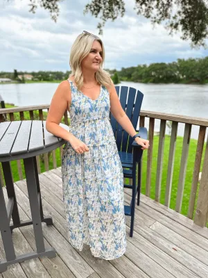 Fields of Blue Flowers Maxi
