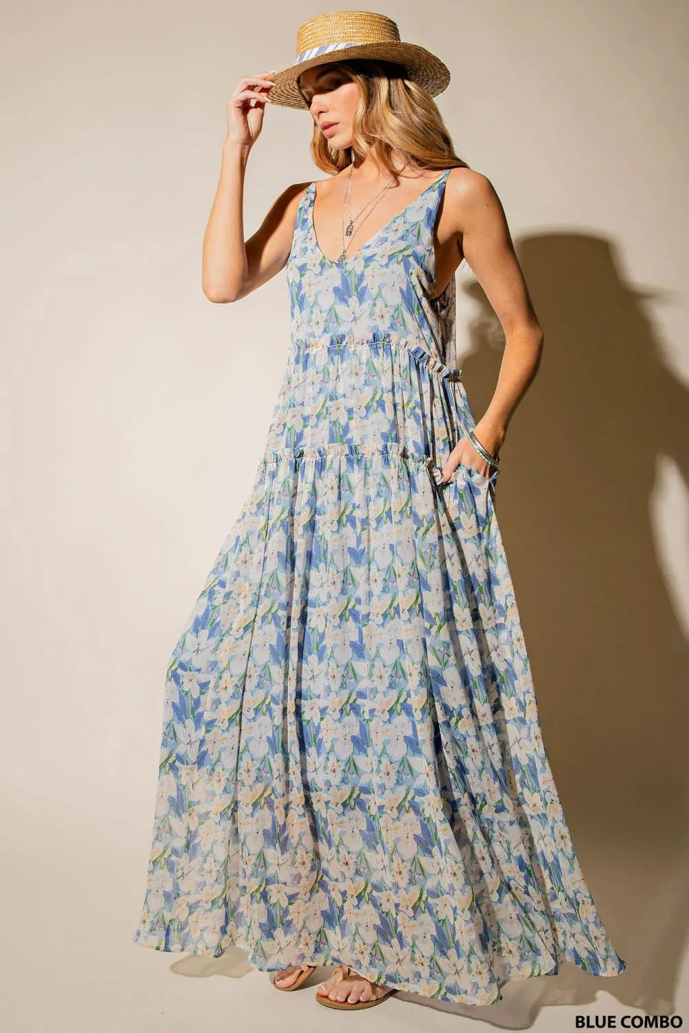 Fields of Blue Flowers Maxi