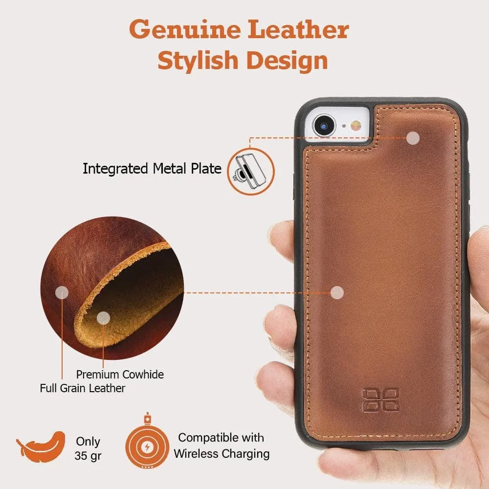 Flexible Genuine Leather Back Cover for Apple iPhone 8 Series