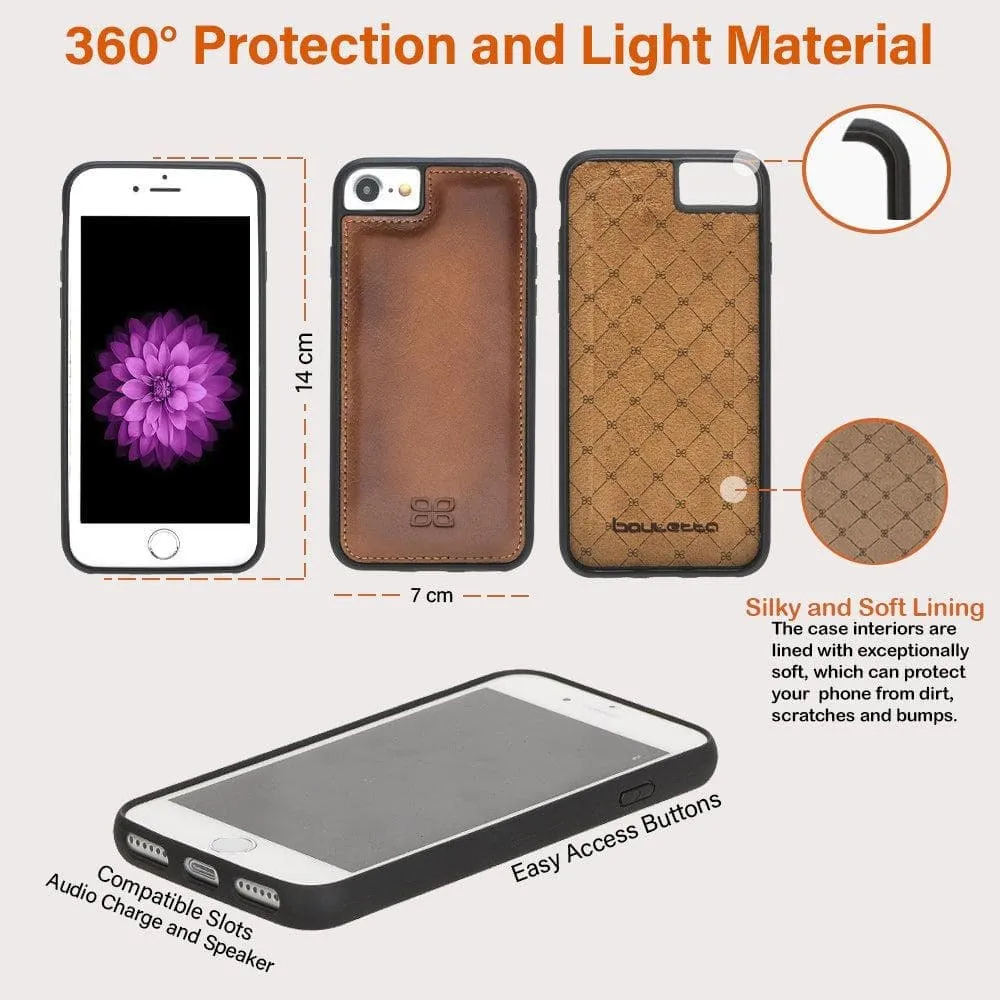 Flexible Genuine Leather Back Cover for Apple iPhone 8 Series