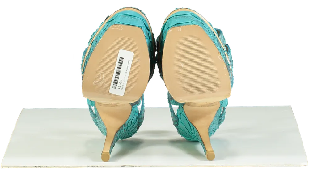 FLOWER Turquoise High Heel Sandals EU 37 UK 4