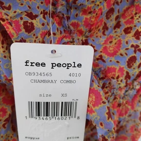 Free People I'm Your Favorite Smocked Floral Mini Dress Size Small