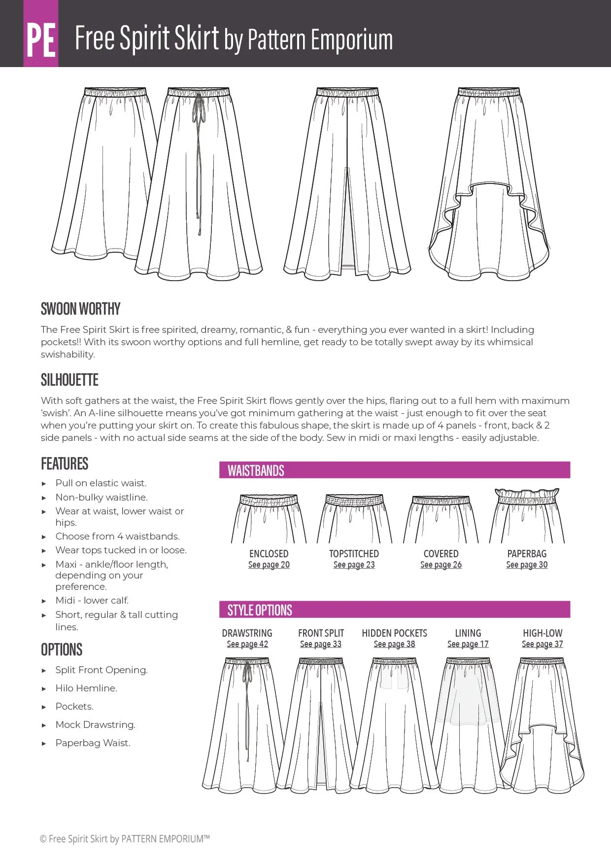 Free Spirit | Midi & Maxi Skirt Sewing Pattern
