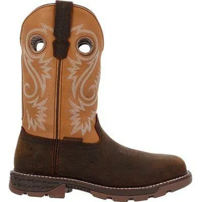 Georgia Men's Carbo Tec FLX 11" Soft Toe Waterproof Western Work Boot- Brown- GB00671