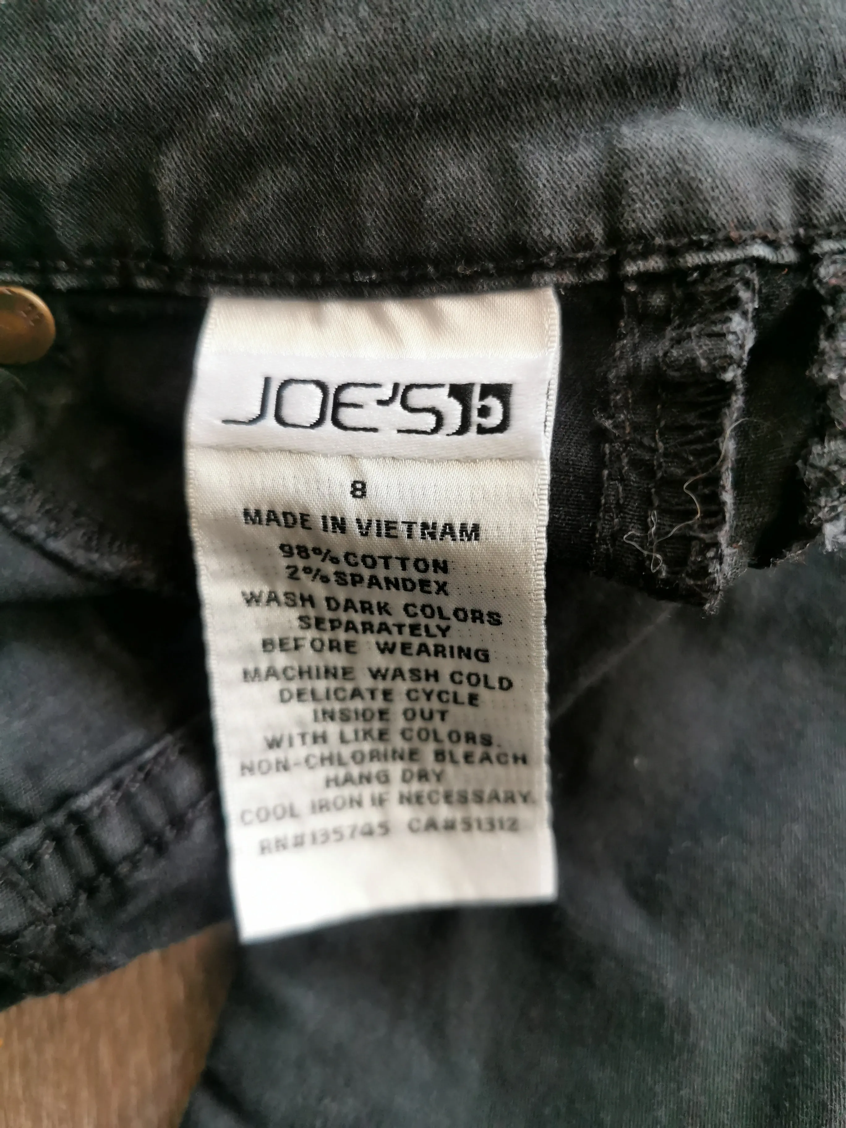 GIRL SIZE 8 YEARS - JOE'S, Stylish Moto Pants, Black VGUC B35