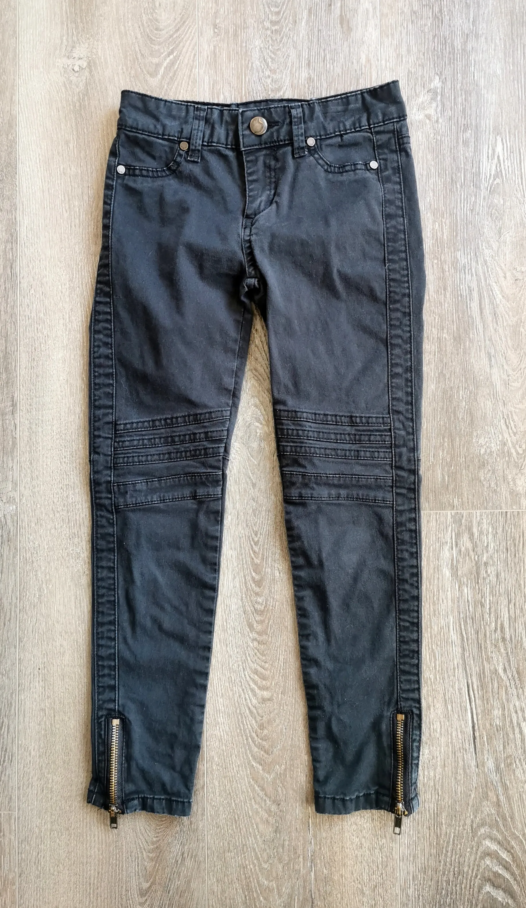 GIRL SIZE 8 YEARS - JOE'S, Stylish Moto Pants, Black VGUC B35