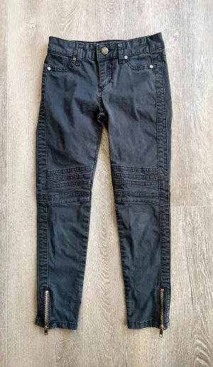 GIRL SIZE 8 YEARS - JOE'S, Stylish Moto Pants, Black VGUC B35