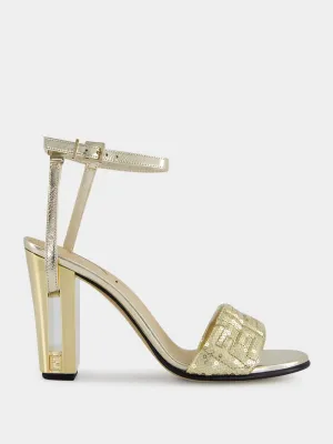 Gold Delfina FF Sequin Sandals