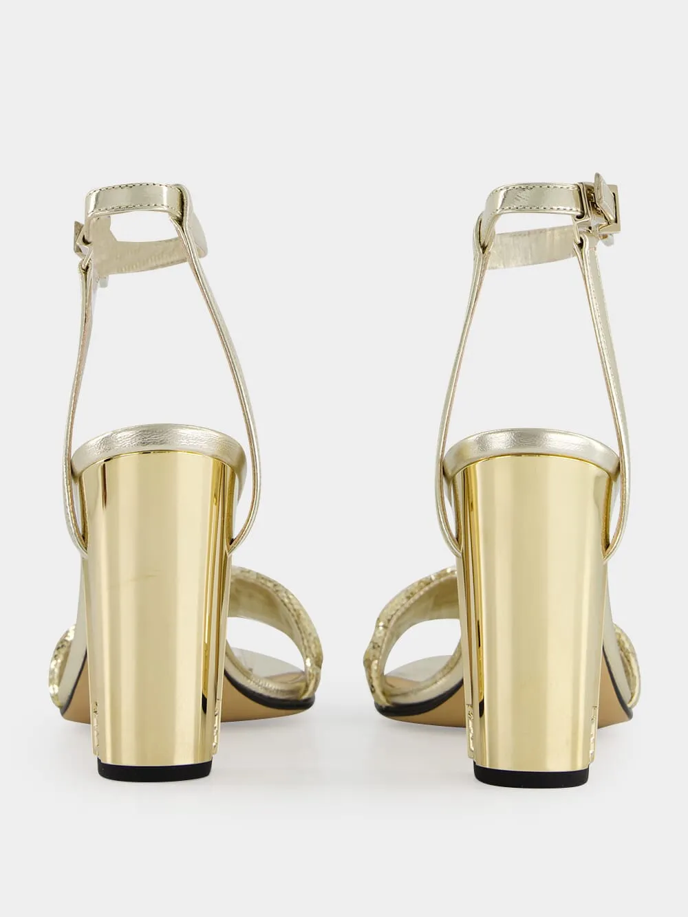 Gold Delfina FF Sequin Sandals
