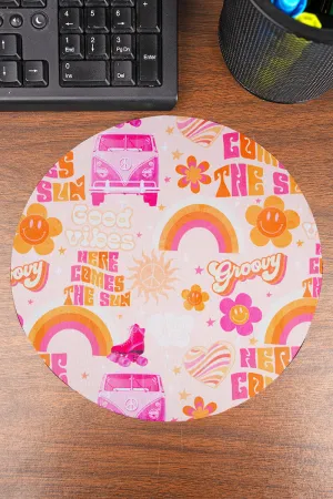 Groovy Summer Round Mousepad