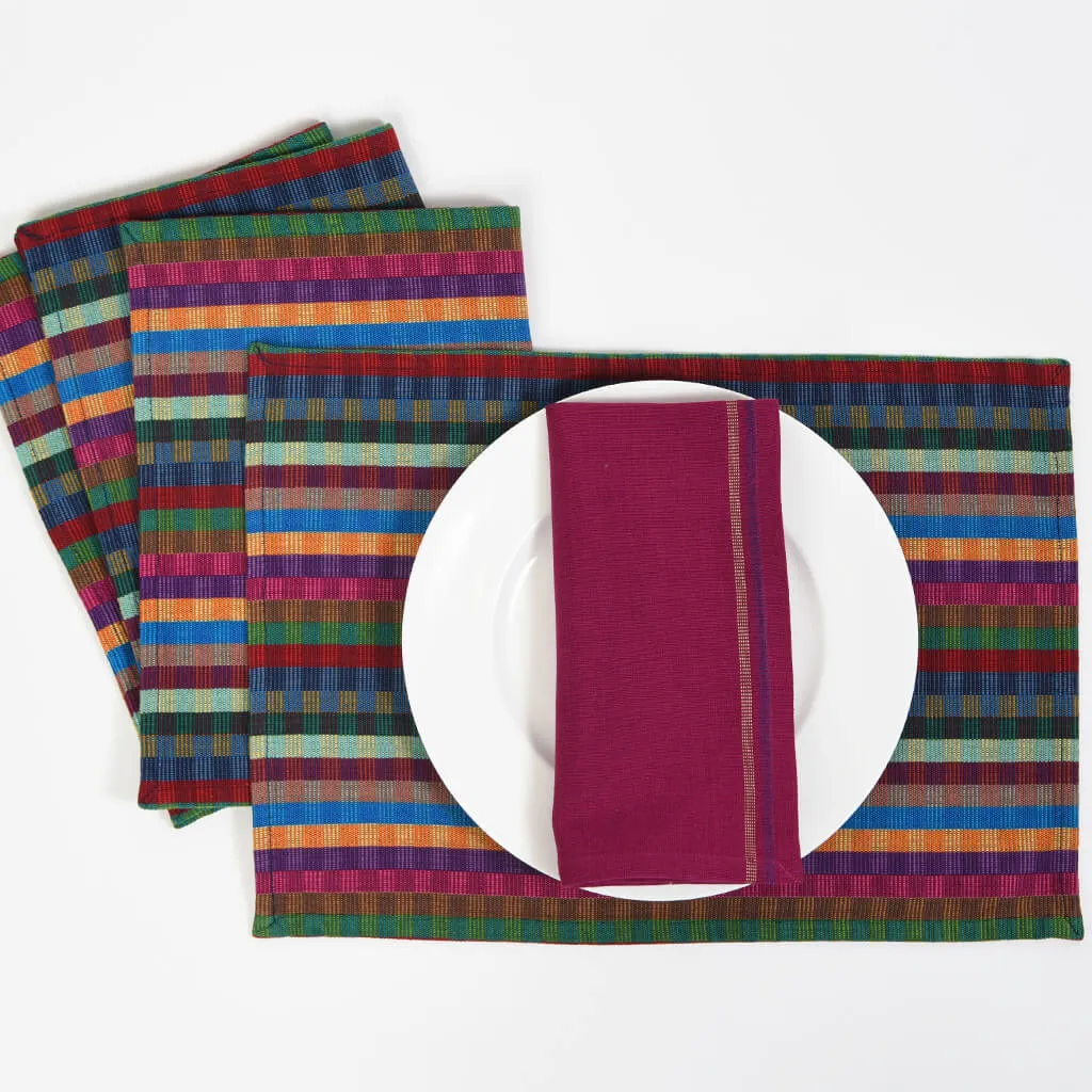 Hand Woven Cuadritos Placemats | Jeweltone