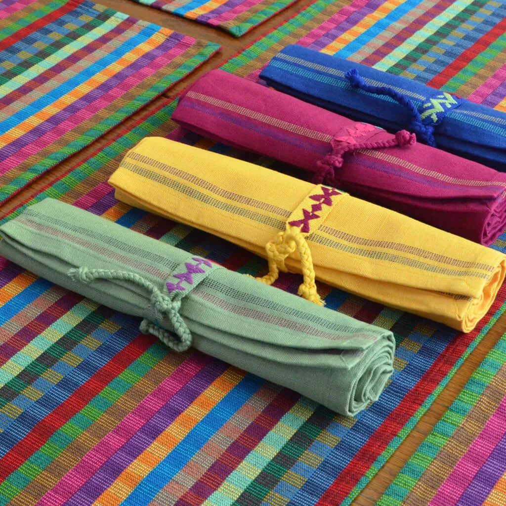 Hand Woven Cuadritos Placemats | Jeweltone
